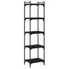 Vidaxl Librería De 5 Estantes Madera De Ingeniería Negro 40x30x154 Cm