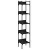 Vidaxl Librería De 5 Estantes Madera Ingeniería Negro 35x30x174 Cm