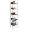 Vidaxl Librería De 5 Estantes Madera Roble Ahumado 35x30x174 Cm Marrón