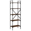 Vidaxl Librería De 5 Estantes Madera Marrón Roble 56x31,5x174 Cm