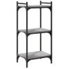 Vidaxl Librería 3 Estantes Madera Ingeniería Gris Sonoma 40x30x86 Cm