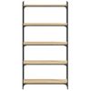 Vidaxl Librería 5 Estantes Madera Ingeniería Roble Sonoma 80x30x154 Cm Marrón