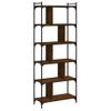 Vidaxl Librería 6 Estantes Madera Ingeniería Marrón Roble 76x32x192 Cm