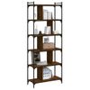 Vidaxl Librería 6 Estantes Madera Ingeniería Marrón Roble 76x32x192 Cm