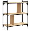 Vidaxl Librería 3 Estantes Madera Ingeniería Roble Sonoma 76x32x88 Cm Marrón