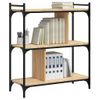 Vidaxl Librería 3 Estantes Madera Ingeniería Roble Sonoma 76x32x88 Cm Marrón