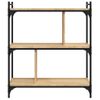 Vidaxl Librería 3 Estantes Madera Ingeniería Roble Sonoma 76x32x88 Cm Marrón