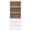 Vidaxl Librería Con Cajones Alta Madera De Pino Blanco 60x35x142 Cm