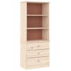 Vidaxl Librería Con Cajones Alta Madera Maciza De Pino 60x35x142 Cm Marrón