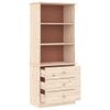 Vidaxl Librería Con Cajones Alta Madera Maciza De Pino 60x35x142 Cm Marrón