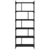 Vidaxl Librería De 6 Estantes Madera De Ingeniería Negro 76x32x192 Cm