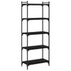 Vidaxl Librería De 5 Estantes Madera De Ingeniería Negro 60x30x154 Cm