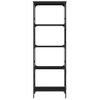 Vidaxl Librería De 5 Estantes Madera Ingeniería Negro 59x35x171 Cm