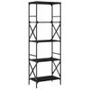 Vidaxl Librería De 5 Estantes Madera Ingeniería Negro 59x35x171 Cm