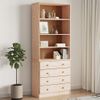 Vidaxl Librería Con Cajones Alta Madera Maciza De Pino 77x35x186,5 Cm Marrón