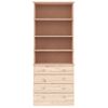 Vidaxl Librería Con Cajones Alta Madera Maciza De Pino 77x35x186,5 Cm Marrón