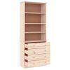 Vidaxl Librería Con Cajones Alta Madera Maciza De Pino 77x35x186,5 Cm Marrón