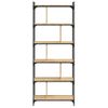 Vidaxl Librería 6 Estantes Madera Ingeniería Roble Sonoma 76x32x192 Cm Marrón