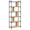 Vidaxl Librería 6 Estantes Madera Ingeniería Roble Sonoma 76x32x192 Cm Marrón