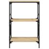 Vidaxl Librería 3 Estantes Madera Ingeniería Roble Sonoma 59x35x90,5cm Marrón