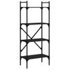 Vidaxl Librería De 4 Estantes Madera Ingeniería Negro 56x31,5x138,5 Cm