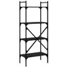 Vidaxl Librería De 4 Estantes Madera Ingeniería Negro 56x31,5x138,5 Cm