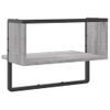 Vidaxl Estante De Pared Con Barra Gris Sonoma 40x25x30 Cm