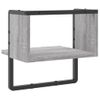 Vidaxl Estante De Pared Con Barra Gris Sonoma 30x25x30 Cm