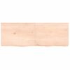 Vidaxl Estante De Pared Madera Maciza Roble Sin Tratar 140x50x(2-6) Cm Marrón