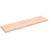 Vidaxl Estante De Pared Madera Maciza Roble Sin Tratar 200x50x(2-6) Cm Marrón