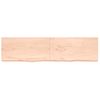 Vidaxl Estante De Pared Madera Maciza Roble Sin Tratar 200x50x(2-6) Cm Marrón