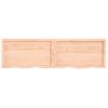 Vidaxl Estante De Pared Madera Maciza Roble Sin Tratar 200x50x(2-6) Cm Marrón