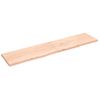 Vidaxl Estante De Pared Madera Maciza Roble Sin Tratar 220x50x(2-4) Cm Marrón