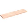 Vidaxl Estante De Pared Madera Maciza Roble Sin Tratar 120x30x(2-4) Cm Marrón