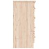 Vidaxl Cómoda Alta Madera Maciza Pino 77x35x73 Cm Marrón