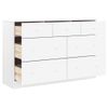 Vidaxl Cómoda Cajonera Alta Madera Maciza Pino Blanco 112x35x73 Cm