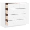 Vidaxl Cómoda Cajonera Alta Madera Maciza Pino Blanco 77x35x73 Cm