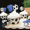 24 Cajas Para Cupcakes Y 24 Adornos Fútbol Para Tartas