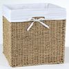 Caja De Almacenaje Plegable De Junco Marino - 32 X 32 X 32 Cm - L 32  X A 32  X H 32  Cm