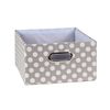 Caja De Tela Gris Lunares Blancos - L 30  X A 27  X H 15  Cm