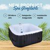 Spa Inflable De 6 Asientos - Franja Led Incluida - Cómoda Y Relajante - Fácil De Instalar - Ideal Para Noches Con Amigos - Dimensiones: 185 X 185 Cm | Blanco Y Azul | Trendyflair