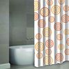 Cortina De Baño Msv "premium Dots" De Poliester En Color Naranja 180 X 200 Cm