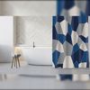 Cortina De Ducha Polyester 180x200 Cm Origami Azul Msv