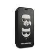 Funda Karl Lagerfeld De Piel Tipo Libro Para Iphone 12 Mini Color Negro Diseño Caras