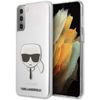 Funda Rígida Karl Lagerfeld Para Samsung Galaxy S21 Plus Diseño Cara De Karl Transparente Klhcs21mktr