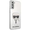 Funda Rígida Karl Lagerfeld Para Samsung Galaxy S21 Plus Diseño Cara De Karl Transparente Klhcs21mktr