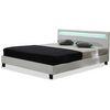 Cama Con Cabecero Led "maria" - 140 X 190 Cm - Blanco