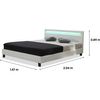 Cama Con Cabecero Led "maria" - 140 X 190 Cm - Blanco