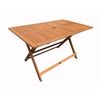 Mesa Plegable En Madera Exótica "hong Kong" - Maple -  135 X 80 Cm - Marrón Claro