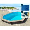 Piscina De Madera " Brazilia " 5,86 X 3,86 X 1,20 M - Cubierta Con Burbujas 180 Μ - Cubierta De Invierno 280 G/m².